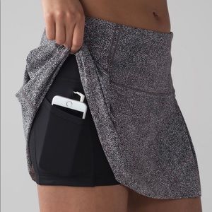 Lululemon Lost In Pace Black & White Tennis Skort